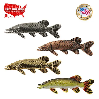 Pewter Northern Pike Fish Large Lapel Pin Or Refrigerator Magnet F063 • $15.99
