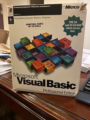 FULL Microsoft Visual Basic Professional Edition 4.0 For Windows Never Used NFR • $895