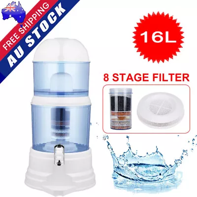 16L Benchtop 8 Stage Water Filter- Ceramic Mineral Stone Carbon Purifier Filters • $68.88