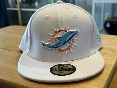 Miami Dolphins NFL Sports New Era 59FIFTY Fitted Hat Cap Size 7 1/2 • $9.99