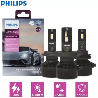 Philips Ultinon Rally 3551 LED H4 H7 H11 HB3 HB4 HIR2 50W 4500LM Car Headlight • $64.07