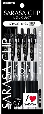 1 X 5 Pens Zebra Sarasa Clip Gelink Ballpoint Pen 0.7Mm P-JJB15-BK5 Black • $14.89