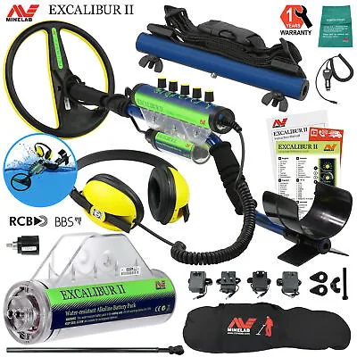 Minelab Excalibur II 1000 Underwater Detector Alkaline Pack Hipmount Kit & Bag • $1981.99