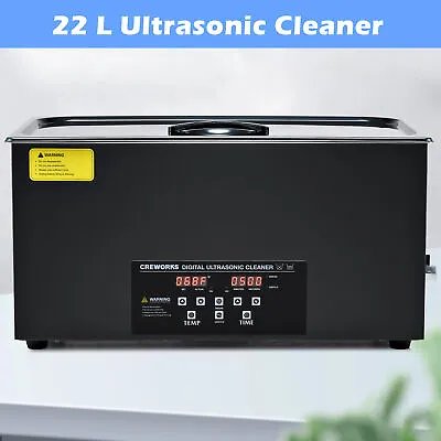 CREWORKS 22L Digital Sonic Cleaner With LED Display 1200W Heater & Degas Mode • $199.99