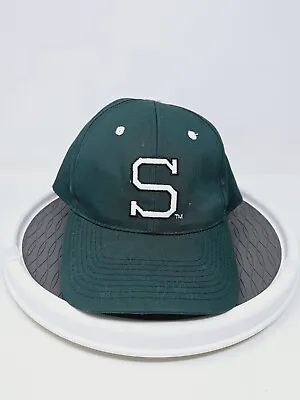 Vintage Michigan State Snapback Ball Cap 1990s Used Green FAST SHIPPING • $15.19