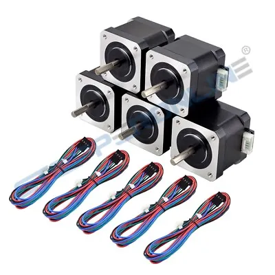 1-5PCS Nema 17 Stepper Motor 64oz.in 39mm 1.5A (17HS4401s) 4-wire For 3D Printer • $12.99