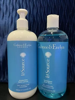 Crabtree Evelyn La Source Hydrating Body Lotion Refreshing Wash Set 16.9 Oz Each • £28.45