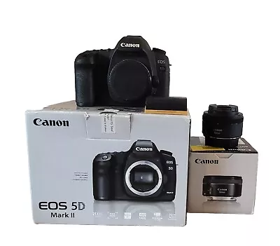 Canon EOS 5D Mark II Canon EF 50mm F/1.8 STM 64GB CF  Boxed With Accessories. • £122