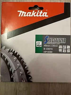 Genuine Makita 165mm X 20mm X 48T Specialized Plunge Saw Blade • £40