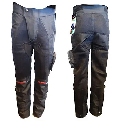 Mens Armored Motorcycle Pants Textile Black W/ Knee Protector  Size 30 32 34 • $59.95