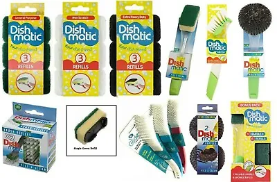 Dish Matic Washing Up Brush Sponge With Liquid Dispenser Or Dishmatic Refills • £3.99