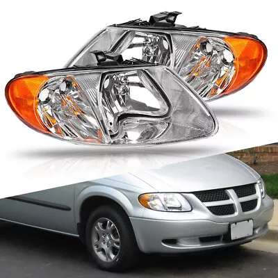 Pair Left+Right Headlights Headlamps Corner Lamp For 2001-2003 Chrysler Voyager • $80.99