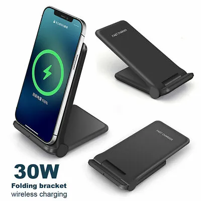 $26.98 • Buy 30W Wireless Charger Foldable Stand Dock Pad For Apple AirPods Iphone 12 11 X