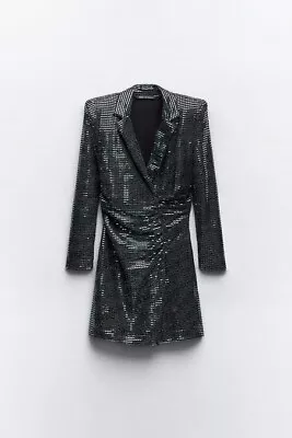 Zara IRIDESCENT Women’s BLAZER Dress Mirror - SMALL -New NWT Clothes Shiny  • $67.50