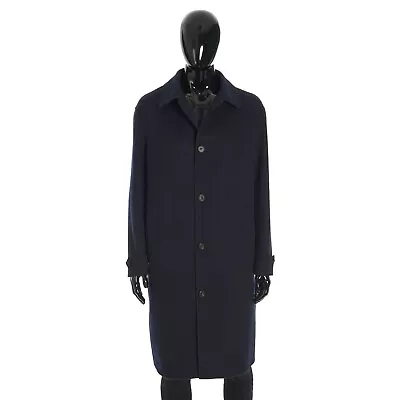 LORO PIANA 6895$ Navy Blue Long Coat - Bigli Double Faced Cashmere • $3596