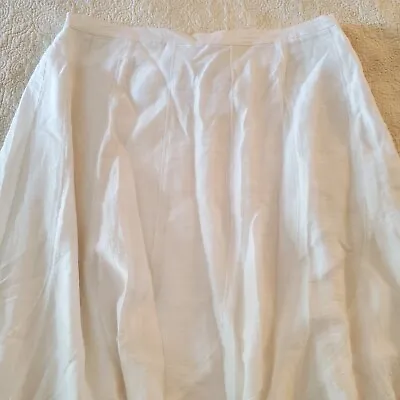 Chicos 2 Maxi Skirt Womens Large 12 White Lightweight Flowy Lined Gauzy Beachy  • $20.97