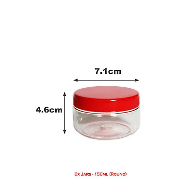 £5.97 • Buy Plastic Storage Jar With Screw Top Lids Candy Food Containers Clear Pots 150ml