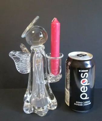 😇 MCM Figurine ART GLASS Candle Stick Holder Aventurine Figural Angel Murano! • $49.95