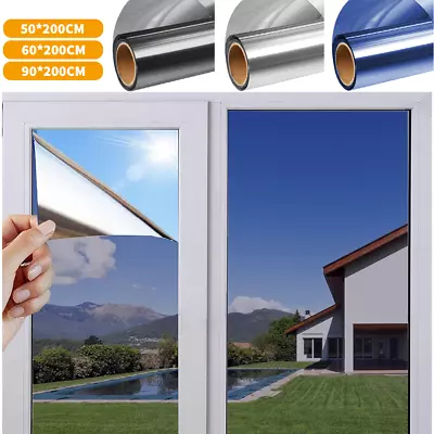 One Way Mirror Reflective Window Film Home Privacy Solar Tint Foil Glass Sticker • £11.99