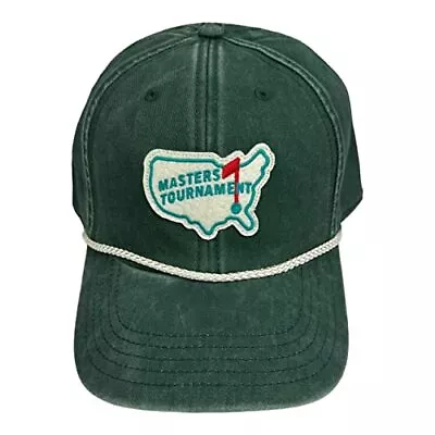 Masters Dark Green Brushed Cotton Retro Felt Map Patch Rope Hat • $79.99