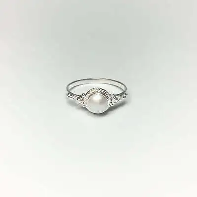 Pearl Gemstone Ring Solid 925 Silver Handmade Designer Dainty Ring All Size R106 • $11.04