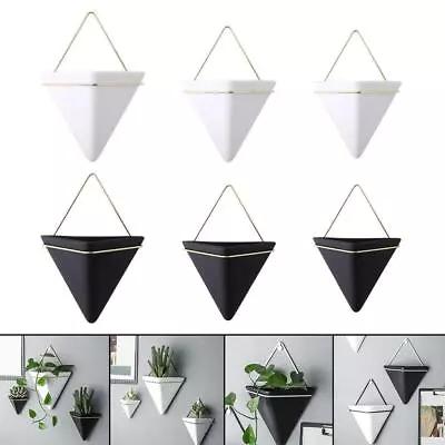 Ceramic Wall Planter Indoor Outdoor Wall Mount Flower Pot Decoration Herbs • £12.70