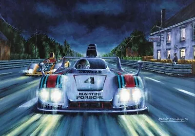 Rare Le Mans 1977 Porsche Print Signed By Winner Jackie Ickx 24 Heures Du Mans • £75