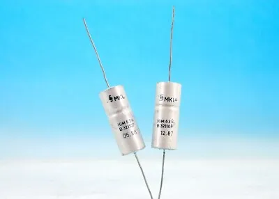 MATCHED PAIR 10uF 63V Siemens MKL MKU Acetate Axial Capacitors KLANGFILM B32110 • $7.99