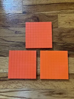 RARE Lot Of 3 Vintage 60s MCM Mid Century Bright Orange Plastic Cube Coasters • $20