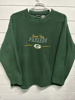 Vintage Green Bay Packers NFL Football Fleece Pullover Sweatshirt Mens XL • $29.95