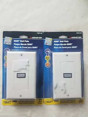 Lot Of 2 Monster Cable Just Hook It Up 140013-00 HDMI Wall Plates • $11.96