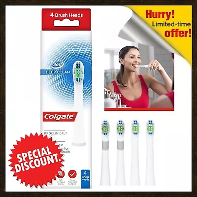 Omron Toothbrush Heads 4x Genuine Colgate Deep Clean White Pack ProClinical 360 • £16.95