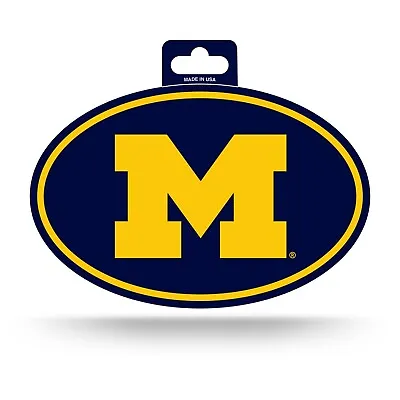 Michigan Wolverines Oval Decal Sticker Full Color NEW 3x5 Inches Free Ship • $9.49