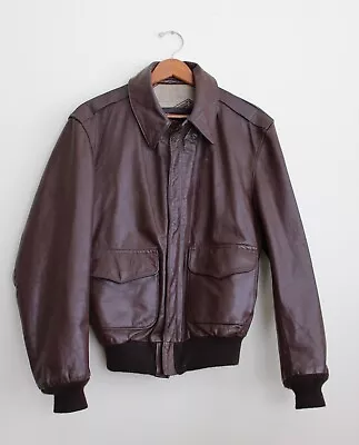 1980's Flight Apparel Industries INC. Leather Type A-2 BOMBER JACKET Men's 42 • $175