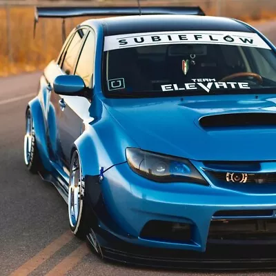 SubieFlow Windshield Banner Reverse Cut Visor Decal Fits Wrx • $41.87