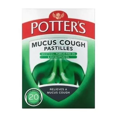 £4.49 • Buy Potter's Mucus Cough Relieve The Catarrh Cough & Cold  Potters - 20 Pastilles