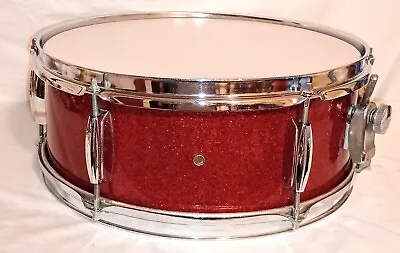 Vintage Mahogany Snare Drum W/ Maple Rings 70's Sprkle Wrap -free Ship 2 Cusa! • $159