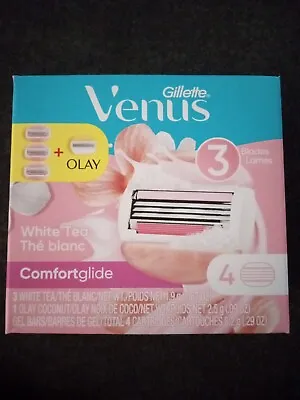 Gillette Venus 4 Refill Cartridges (3 White Tea/1 Olay Coconut) 3 Blades (AA20) • $13.89