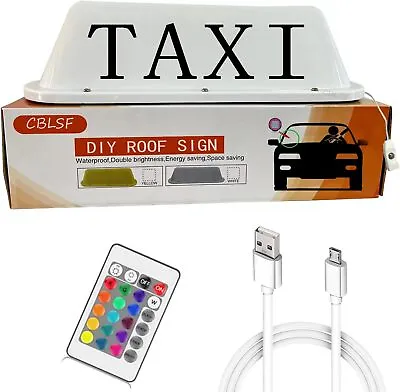 Taxi Cab Sign Roof Top Topper Car Magnetic Rechargeable Battery DC3.7v IR Remote • $32.99