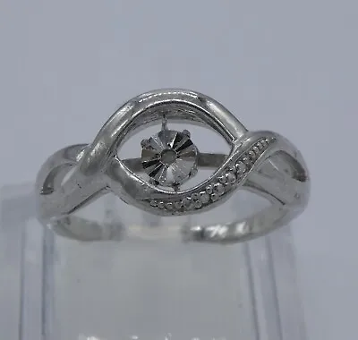 £15 • Buy 925 Silver & Diamond Spinning Ring    T    (9 3/4)    4.6gms