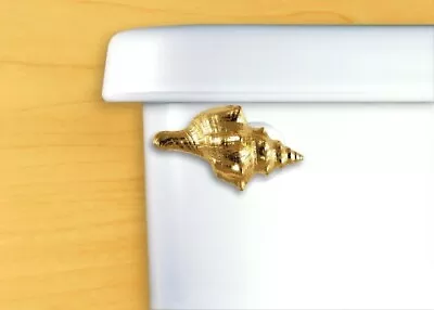 £55.46 • Buy DECORATIVE Bath Tank Lever Toilet Flush Handle Seashell Polished 23k Gold Plated