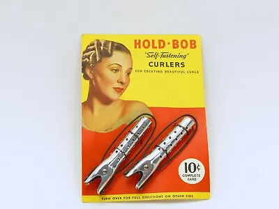 Vintage Hold Bob Self Fastening Curlers NEW In Package 40s Hair Retro Styling Lg • $9.95