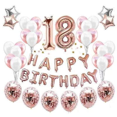 Happy Birthday Balloon Banner Party Decoration Letters Number Foil Bunting • $24.10