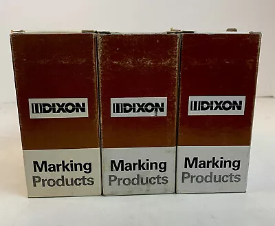 Dixon Industrial Thick Wax Marking Crayons 3 Grey & 3 White/6 Dozen Boxes • $22.54