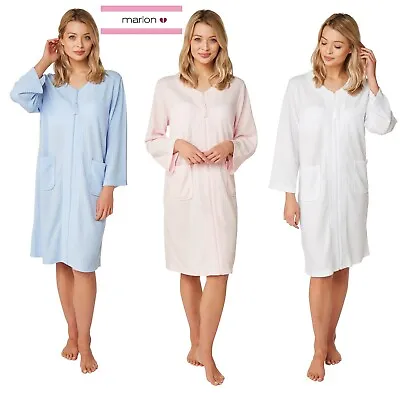 Ladies Waffle Zip Robe Dressing Gown  S To L Blue pink white Ma22794 New • £22.95