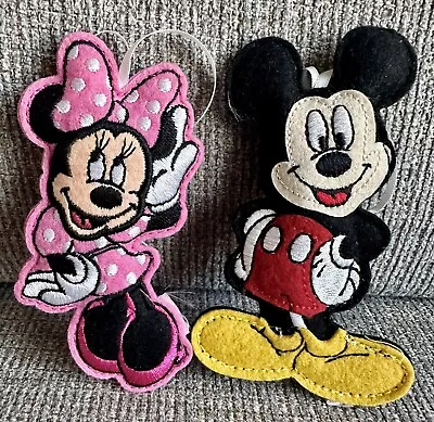 Disney Minnie & Mickey Mouse Christmas Fabric Ornament Set • $10