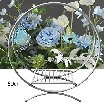 New 60cm Double Hoop Wedding Cake Stand Metal Arch Party Flower Decor Frame Rack • £38