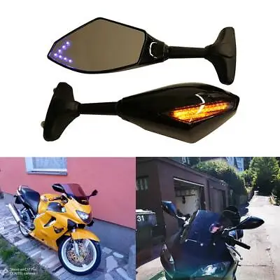 For Honda CBR 600 F4 F4i CB 600 F2 F3 Motorcycle Side Mirrors LED Turn Signals • $45.01