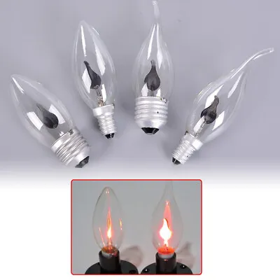 E27 E14 LED Burning Candle Light Fire Effect Decorative Flame Flame Lamp Bu__- • $7.11