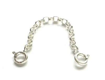 Sterling Silver 2mm  Belcher Safety Extender Chain Bracelet Necklace 1  To 6  • £10.99